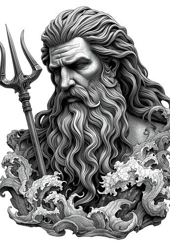 Neptunus: Heerser van de diepte — Gedetailleerd grafisch portret