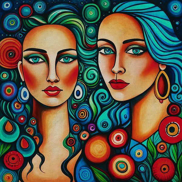 Zwillingsschwestern schauen dich direkt an Nr. 6 von Jan Keteleer