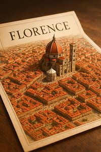 Diorama du centre ville de Florence - Impression d'architecture de la Renaissance