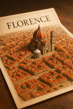 Florence City Center Diorama – Renaissance Architecture Print by Travel Shop