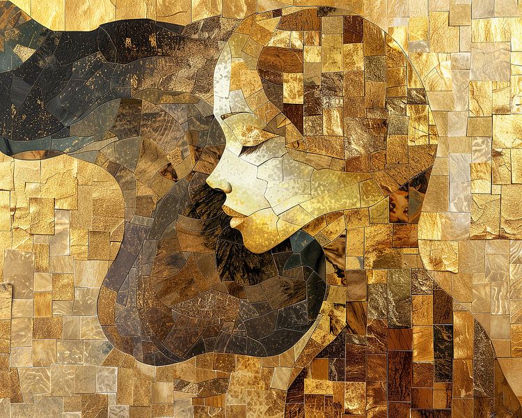 Goldenes Frauenporträt von Kunst Laune