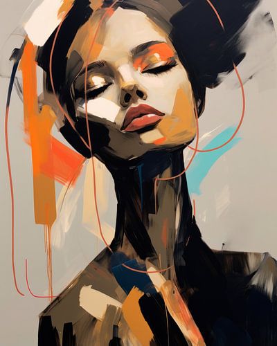 Kleurrijk abstract portret