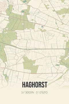Vintage landkaart van Haghorst (Noord-Brabant) van Rezona