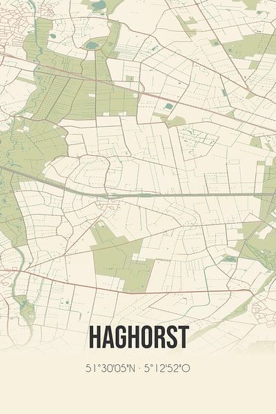 Carte ancienne de Haghorst (Brabant du Nord) par Affiches de lieux