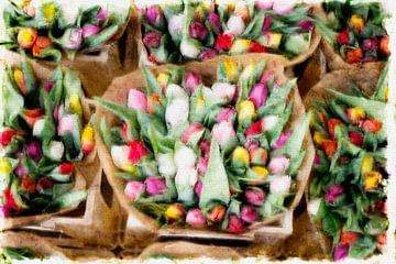 Amsterdamse tulpen van FRESH Fine Art