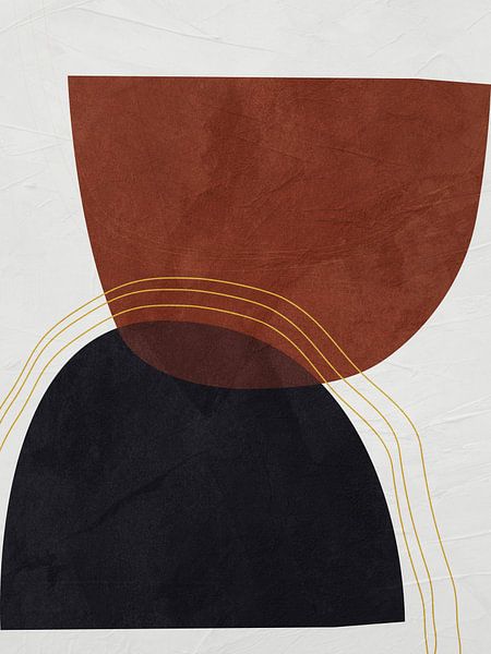 Art abstrait géométrique organique dans les tons de terre par Online Arts
