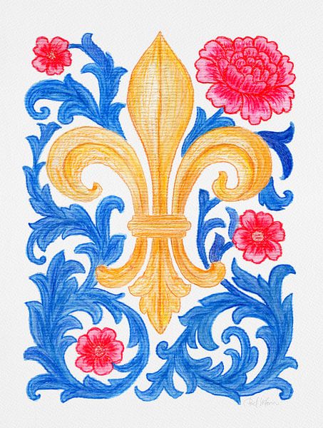 Blaue Barocklilie von Piret Victoria Ribas Art & Photography