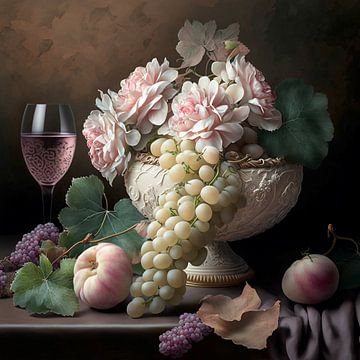 Stillleben Blumen und Früchte von Carla van Zomeren