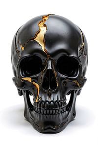 SKULL: Modern Art Gold Art Print Wall Art