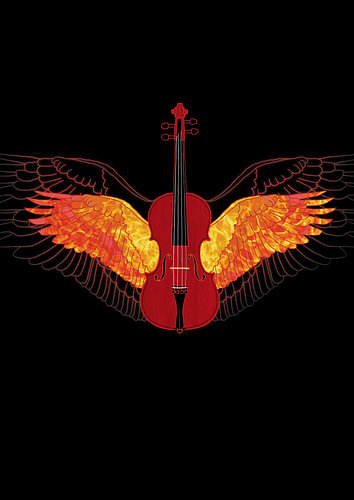Violon Phoenix sur Carlijn illustration & design