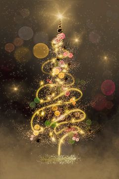 Kerstboom van goud. van Alie Ekkelenkamp
