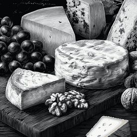 Detailreiches Käsestillleben von Pixelbull Design