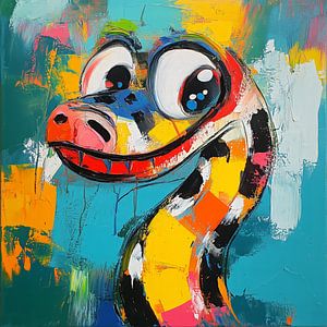 Serpent coloré avec sourire
