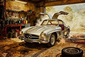 Mercedes 300SL Flügeltürer in Ruhestellung