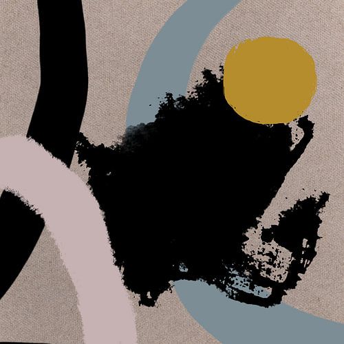 Abstracte pastel vormen. Minimalistisch in roze, blauw, goud, zwart, beige