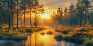 Lever de soleil Réveil de la nature