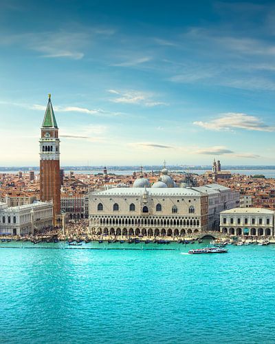 Venetië Grand Canal luchtfoto. Italië