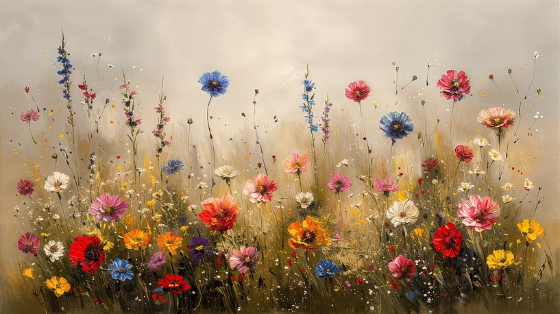 Buntes Blumenfeld von Studio Allee