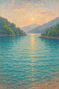 Fethiye Türkisküste Meereslandschaft – Schmetterlingstal Vibes Impressionistische Kunst