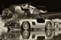 Mercedes 300SL Gullwings 1964 Zwart en Wit van Jan Keteleer thumbnail