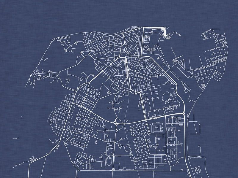 Map of Den Helder in Royal Blue by De Kaartenwinkel