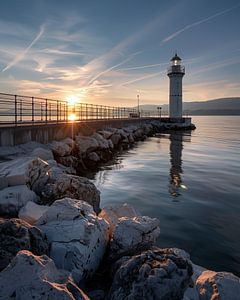 Meer, Himmel, Licht und Turm