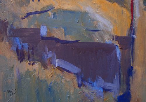 Abstract in indigo blauw