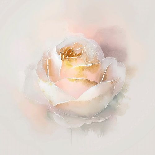 Dromerig schilderij van een prachtige roos.