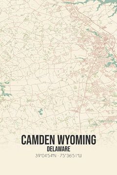 Vintage landkaart van Camden Wyoming (Delaware), USA. van MijnStadsPoster