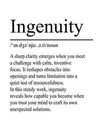 Ingenuity Définition - Blanc sur WordsThatInspire