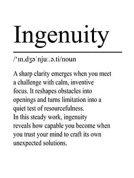Ingenuity Definition - White by WordsThatInspire
