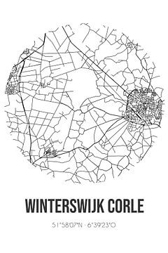 Winterswijk Corle (Gelderland) | Karte | Schwarz und Weiß von Rezona