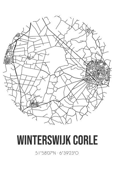 Winterswijk Corle (Gelderland) | Map | Black and White by Prints of Place