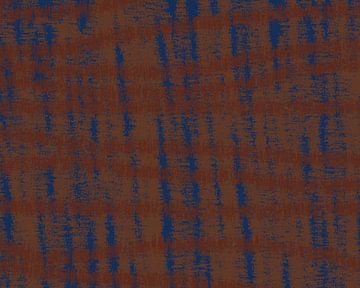 Bruin en blauw. Retro jaren 70 patroon. Minimalistische woondecoratie. van Dina Dankers