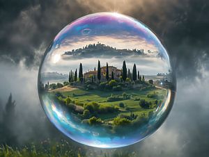 Vue dégagée sur la Toscane