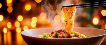 Steamed dumplings in a festive atmosphere by Poster Art Shop