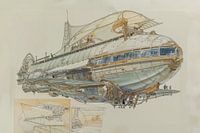 Tekening, zeppelin -2