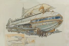 Zeichnung, Zeppelin -2 von Peter Pen Zeichnungen und Gemälde