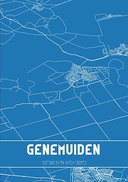 Blauwdruk | Landkaart | Genemuiden (Overijssel) van Rezona