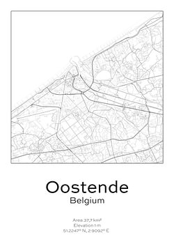 Stadskaart - België - Oostende