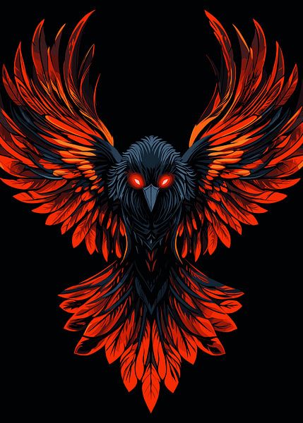 Corbeau rouge aux yeux de braise par Pixelbull Design