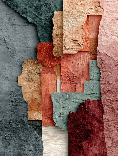 Stone Collage — Geometric Abstract Earthy by Beeld Creaties Ed Steenhoek | Photography and Artificial Images