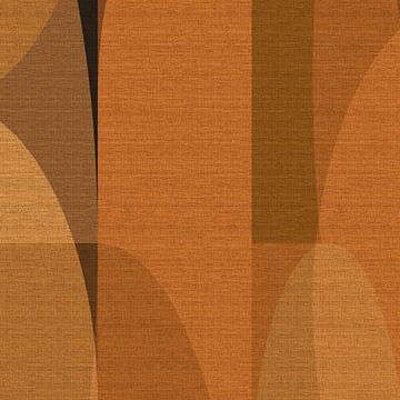 Abstracte vormen in bruine kleuren nr. 1 van Dina Dankers