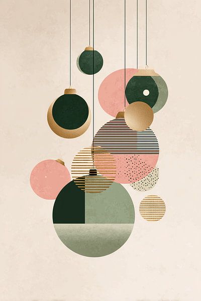 Zachte Geometrische Kerstballen van Mosaic Dialogue