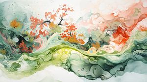 Zen-Meditation Sommerlandschaft Panorama 01