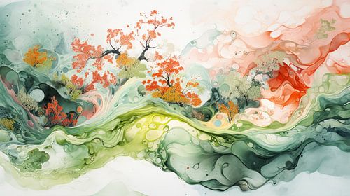 Zen meditatie zomer landschap panorama 01