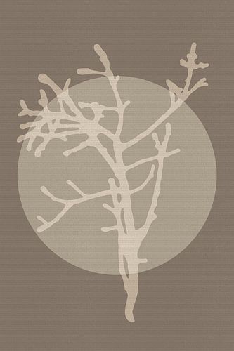 Art minimaliste japonais en taupe, blanc et gris