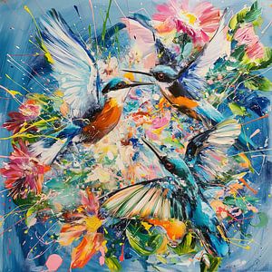 Lentedroom ijsvogel splash art kleurrijk