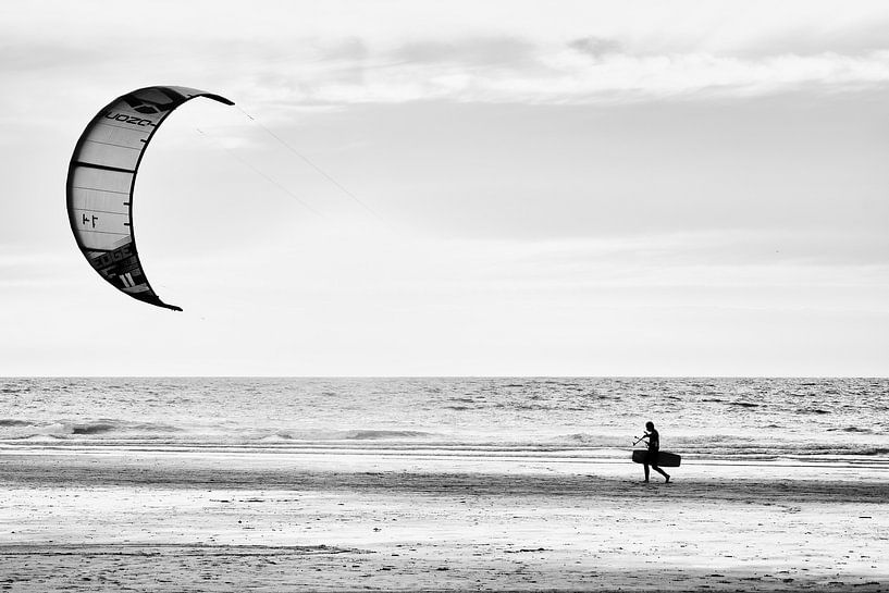 Kitesurfer in Oostende van Rik Verslype