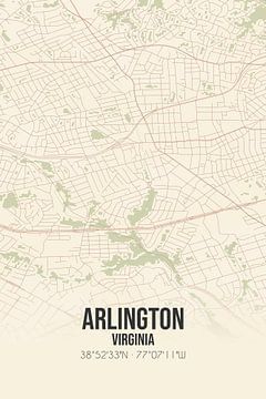 Alte Karte von Arlington (Virginia), USA. von Rezona